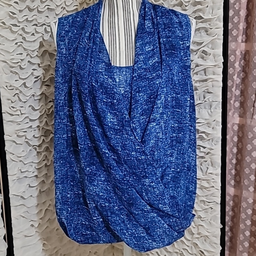 🩵Violet & Claire Draped Faux Wrap Sleeveless Blouse